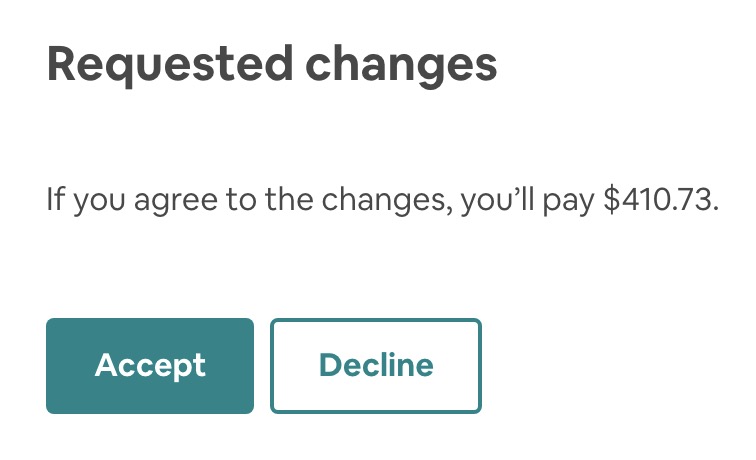 My Airbnb host is trying to charge me an extra $410!